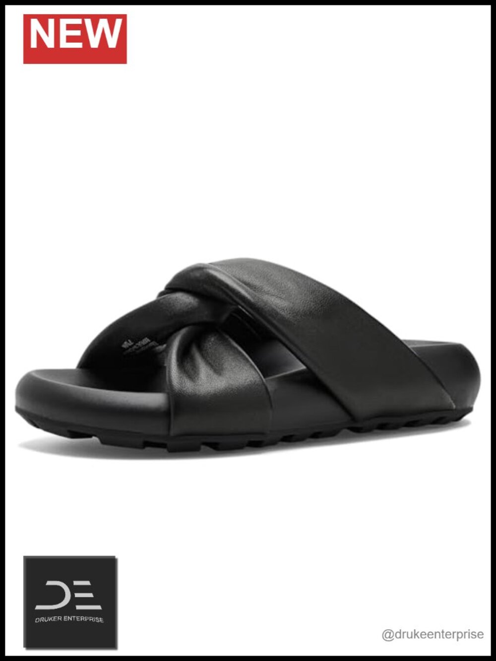Urban Sport J/Slides Calista Leather Slip-On Sandals Platform Heel Cross-Strap